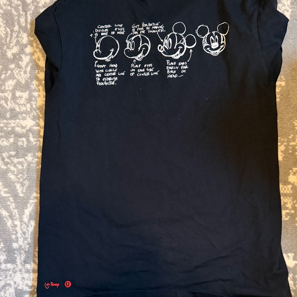 lululemon athletica Black Tee with Character Sketches